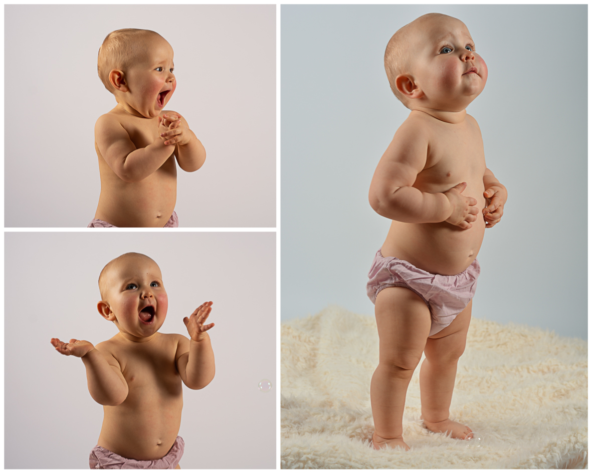 Montage photos d'une séance enfant debout
